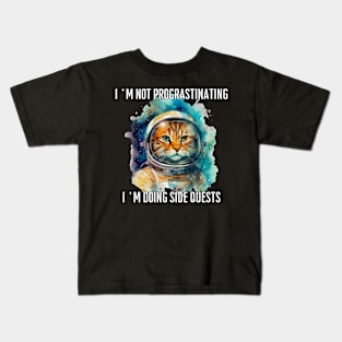 I'm not procrastinating, I'm doing side quests Kids T-Shirt